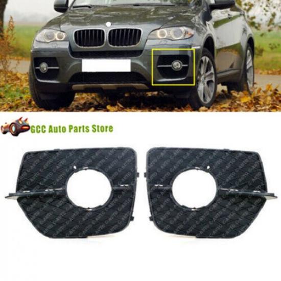 For BMW X6 E71 2008 2009-2014 Pair Front Bumper Trim Mesh Fog Lamp Grill Grille