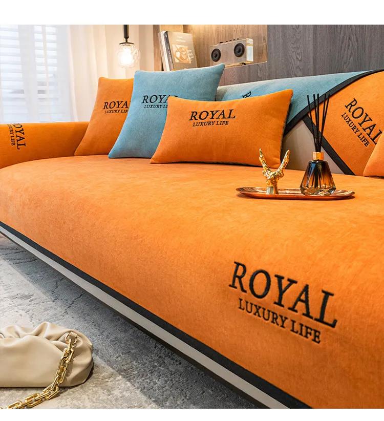 

Роскошный коврик для дивана из шенилла, нескользящий чехол для дивана в гостиную, однотонный угловой диван, подушка для сиденья, защитные чехлы для дома 70x70