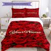 Rose Customize Your Name Bedding Set Breathable Duvet Cover with Pillowcases Home Decoration Birthday Gift