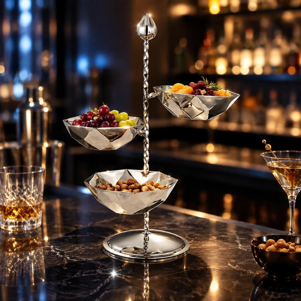 Centerpiece Bowl Space-Conscious Stainless Steel Fruit Serving Stand Decorative