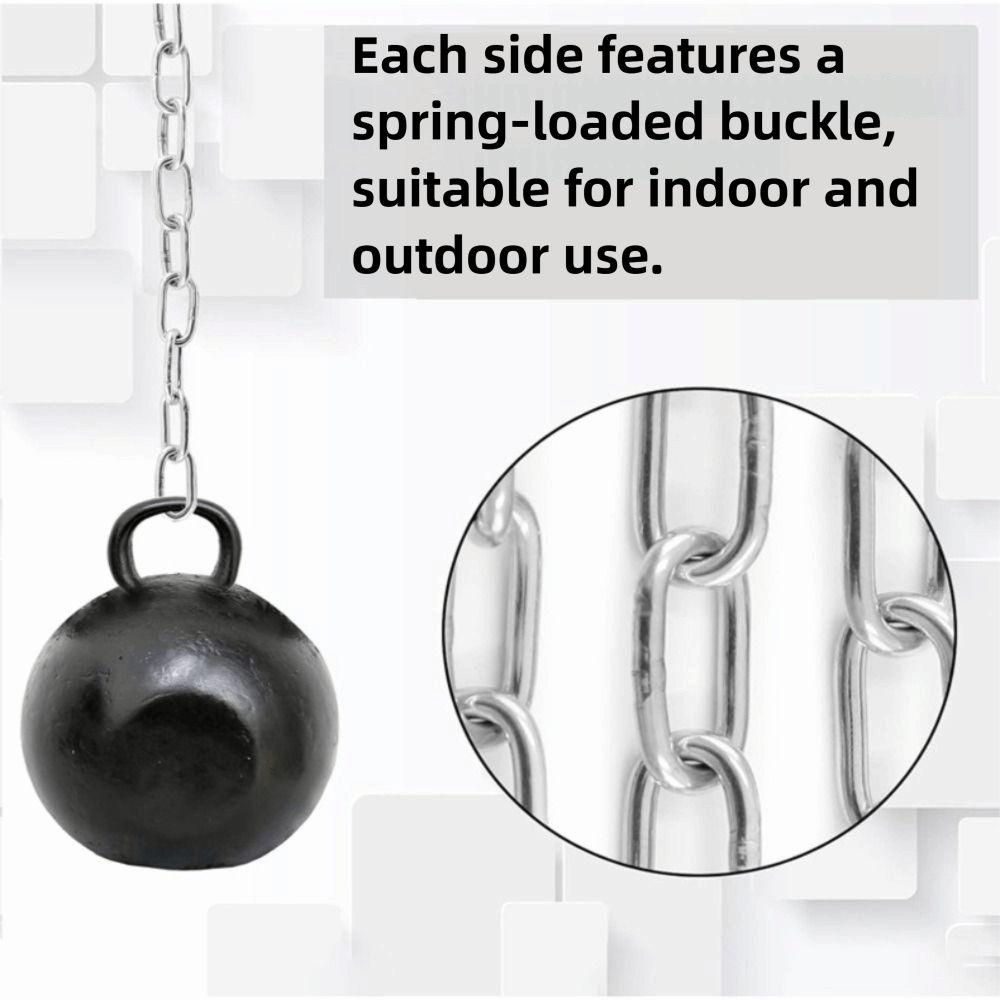 30 Inch Boxing Punching Bag Chain Silver Stainless Steel Hammock Link with 2 Carabiners Heavy Duty Thick Chain Outdoor