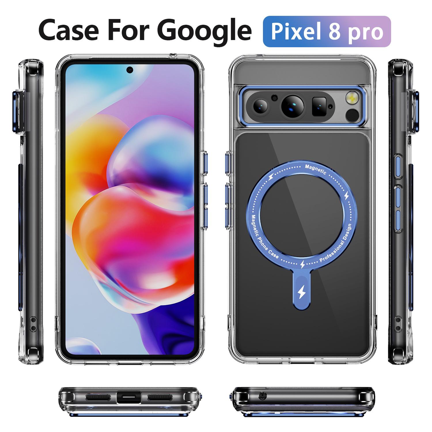

Strong Magnetic Phone Case for Acrylic High Transparency, Yellow Resistant Transparent Phone Case Pixel 8