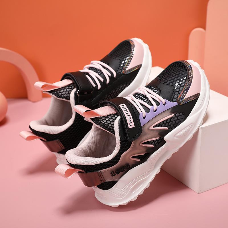 Running shoes new non-slip 2025 fashion single net male and female students girls sports shoes breathable primary school students summer
