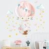 Cartoon Elephant Bunny Hot Air Balloon Wall Stickers, Removable Nursery Kids Room Entrance Wall Decor