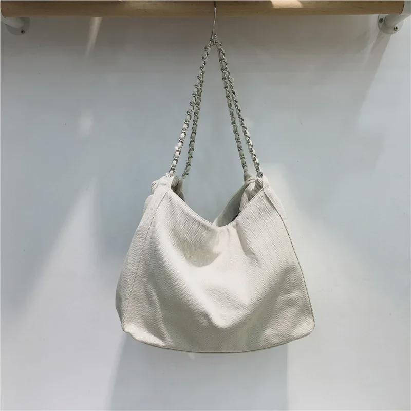 2023 Korean-Inspired Women's Large Capacity Denim Canvas Shoulder Bag