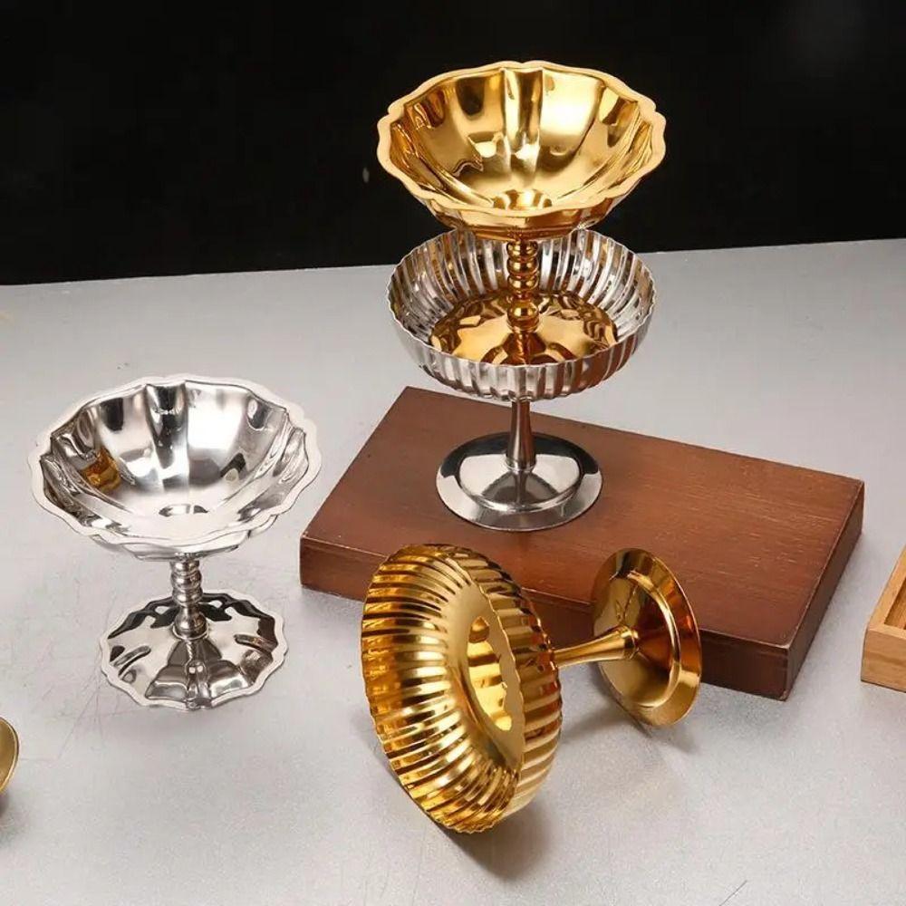 Food Grade Stainless Steel Dessert Bowl Reusable Pudding Bowl Goblet Snack Serving Dish  Party