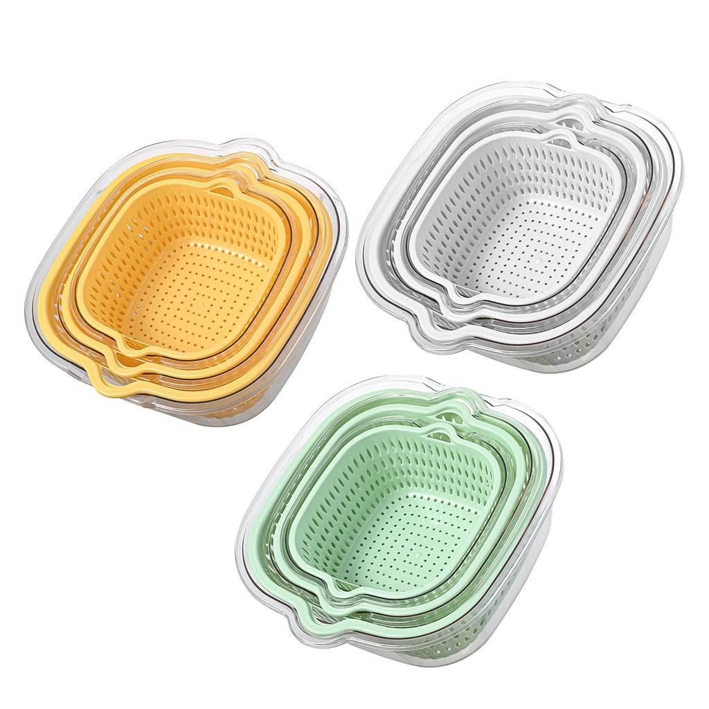Strainer Colander Set ,Side Buckle, Detachable, Large Cutout Design, Design ,Double Layer Drain ,