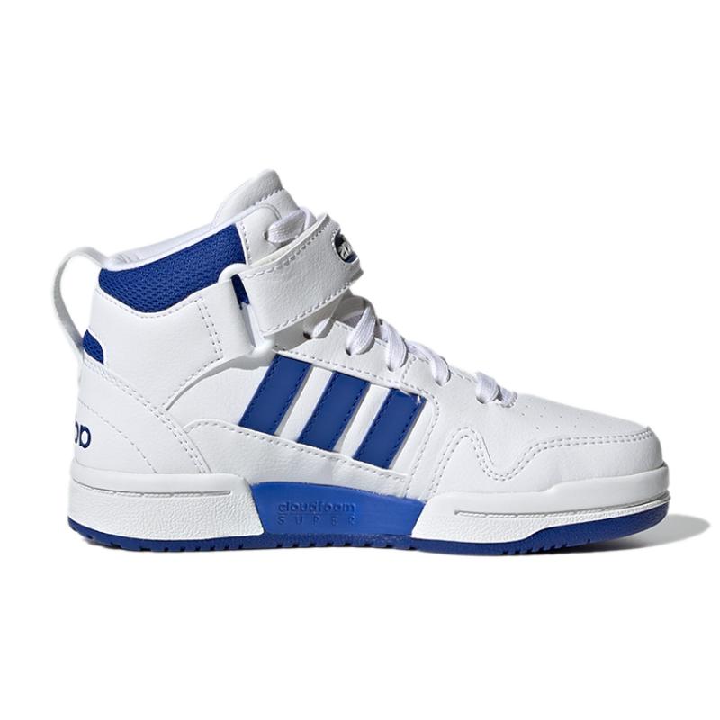 Adidas Neo Postmove Abrasion Resistant Mid Top Children's Basketball Shoes White Kids Sneakers GW0456