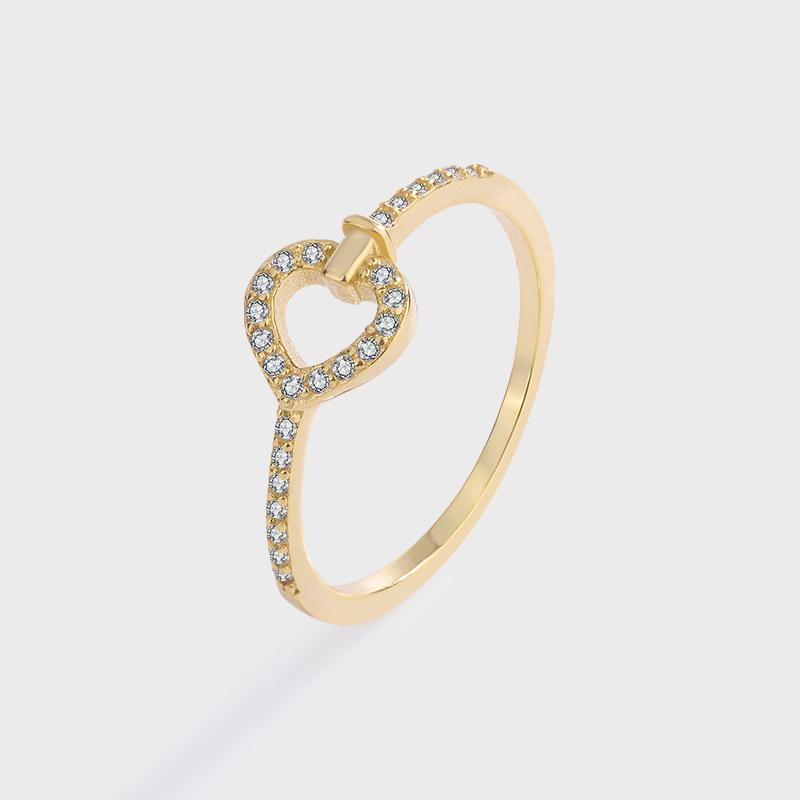 

Cassic пара бриллиантовых колец в форме сердца для женщин Love Hollow из натуральной стерлингового серебра S925, подарок на годовщину, ювелирные изделия 8 золотой