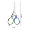 Portable Folding Scissors Rainbow Colored Stainless Steel Fishing Line Cutter Polished Blade Multifunctional Scissors Hand Tool