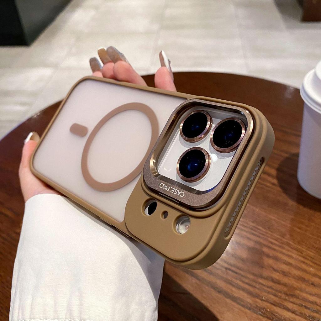 Compatible with iPhone 17 Pro Max, Matte Skin-feel, Magnetic Lens Holder, Apple 16 Drop-proof Protective Case.
