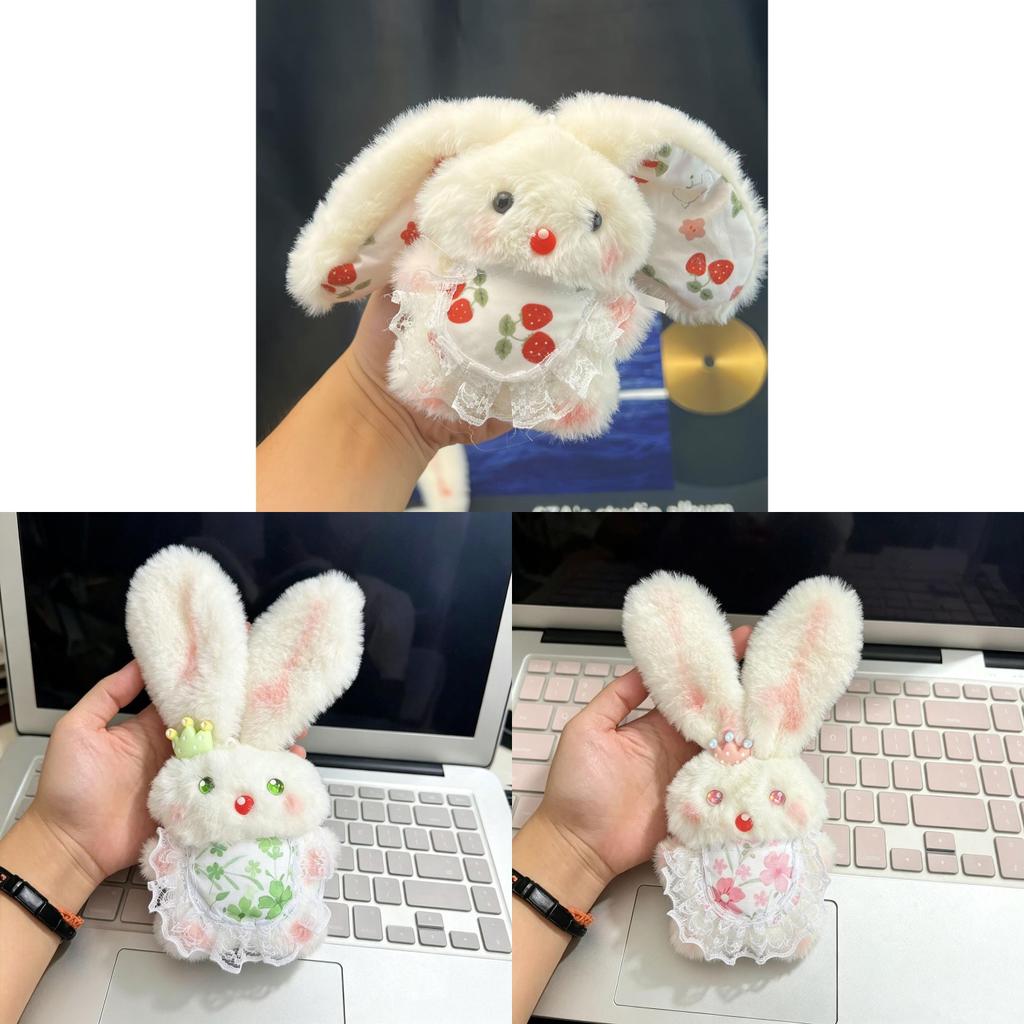 Plush Bunny Keychain With Squeaker And Pearl Chain For Kids And Adults