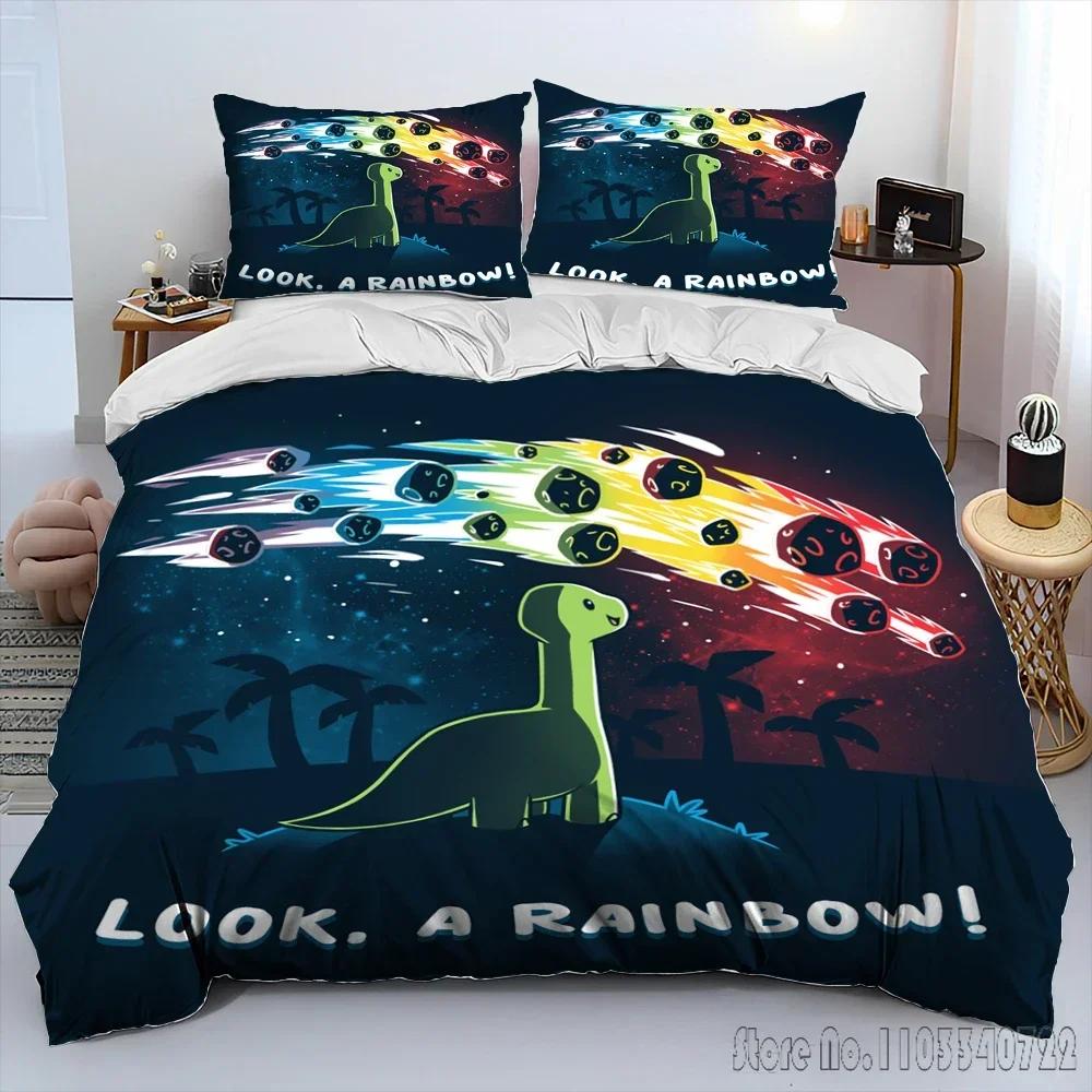 Cartoon Dinosaur Space Cute Dino Children Duvet Cover Set HD Comforter Cover for Kids Bedding Sets Bedclothes Bedroom Decor