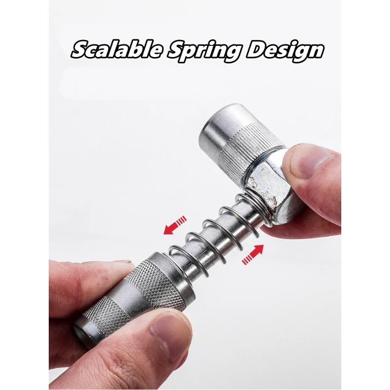 90 Degree Grease Coupler Gun Adapter Fittings Tool Grease Gun Tips 3 Jaw Angle Swivel Snap Right Fitting Tool for Truck Auto