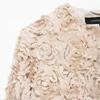 Street Short 3d Flower Lace Jacket Women Chic O-neck Long Sleeve Zipper Female Coats Autumn Lady All-match Outwears