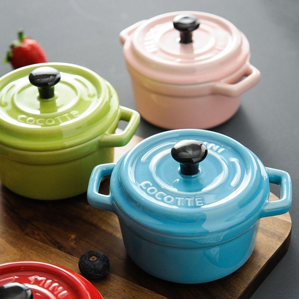 Hanging Ears Steamed Egg Bowl 200ml Mini Casserole with Lids Condiment Container  Household