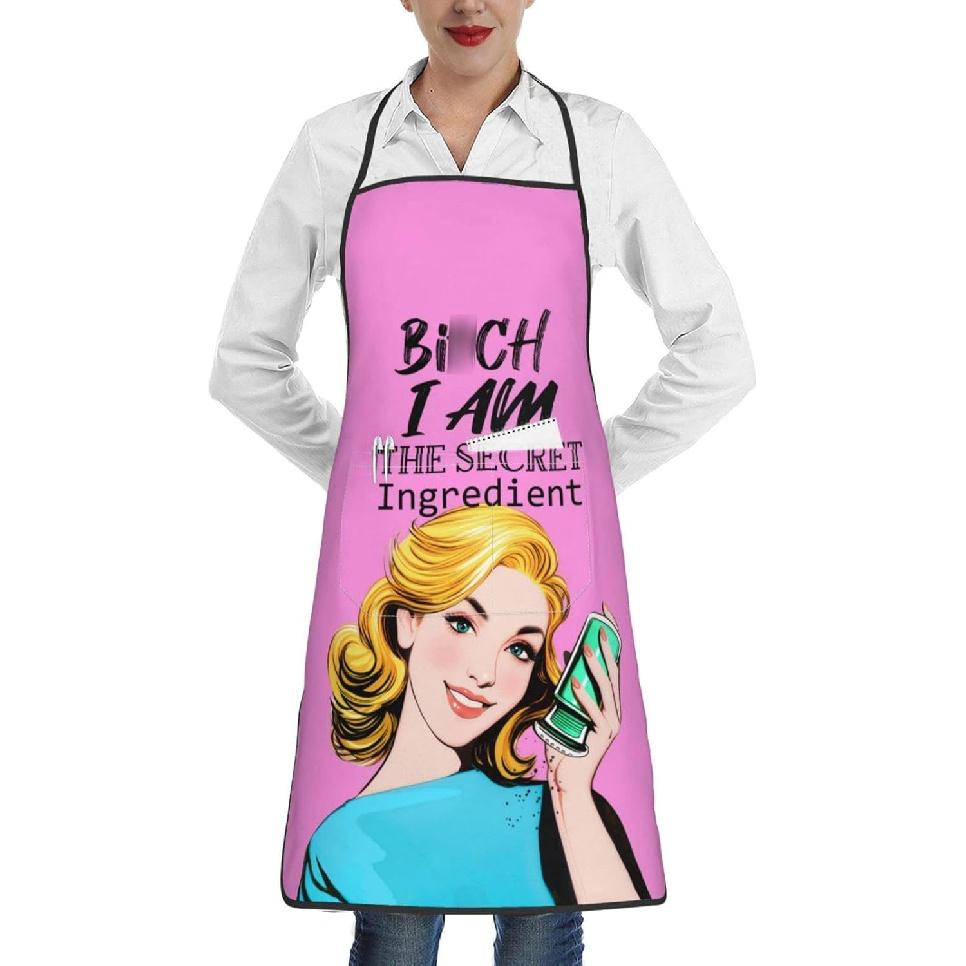 Women Men Aprons Bib Chef Baking Aprons with Pockets for Decor Kitchen BBQ Baking Grilling Cooking