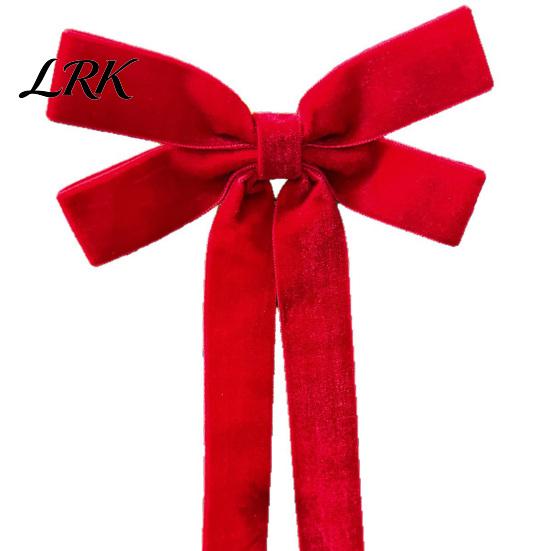 Reusable Christmas Party Supplies Velvet Ribbon Bow Xmas Pendant, Tree Flannel Ornament, Indoor Wedding Banquet Decor Decorative Retro Style