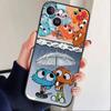S-Gumball and Darwin Phone Case For iPhone17,16,15,14,13,12 Plus,Max Soft Silicone Black Cover