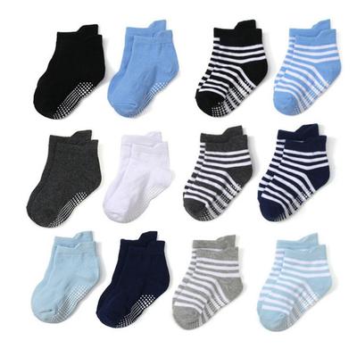 6 Pairs 1-7 Years Kids Non-slip Socks Comfortable Elastic Socks Bottom Non-slip Dot Rubber Design