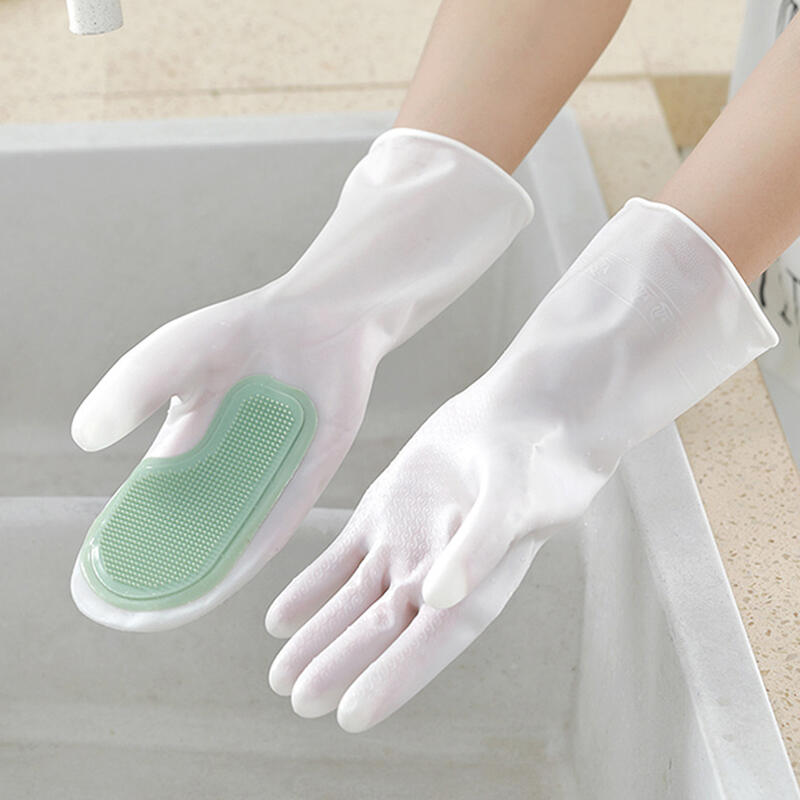 Slavi Anti-Slip Silicone Scrubber Rubber Gloves