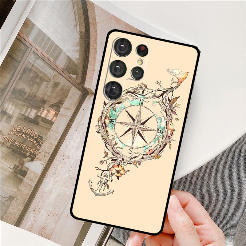 Stripes Anchor Boat Ship Phone Case For Samsung Galaxy S24 Ultra S9 S10 S20 S21 S22 S23 Plus S24 FE S25 Ultra Cover