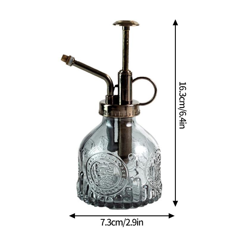 Retro Glas Luftdruck-Gießkanne Geprägte Glas-Sprühflasche Gartenarbeit Spezial Haushaltssprinkler Gießflasche