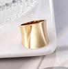 Women's High-End French Retro 14K Gold-Plated Titanium Steel Ring with Mother-of-Pearl Stripes