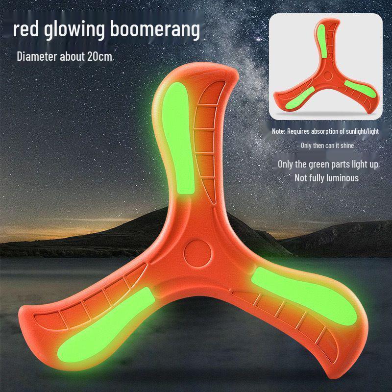 Nostalgic Toys: Glowing Soft Return Boomerang Frisbee for Kids - Luminous Outdoor Fun