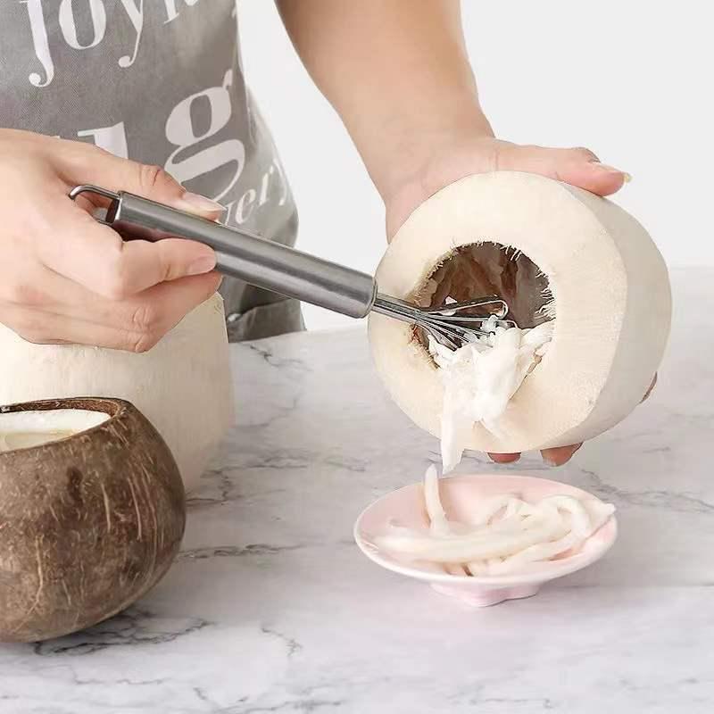 Wall-Mountable Stainless Steel Coconut Grater with Thickened Handle for DIY Summer Drinks