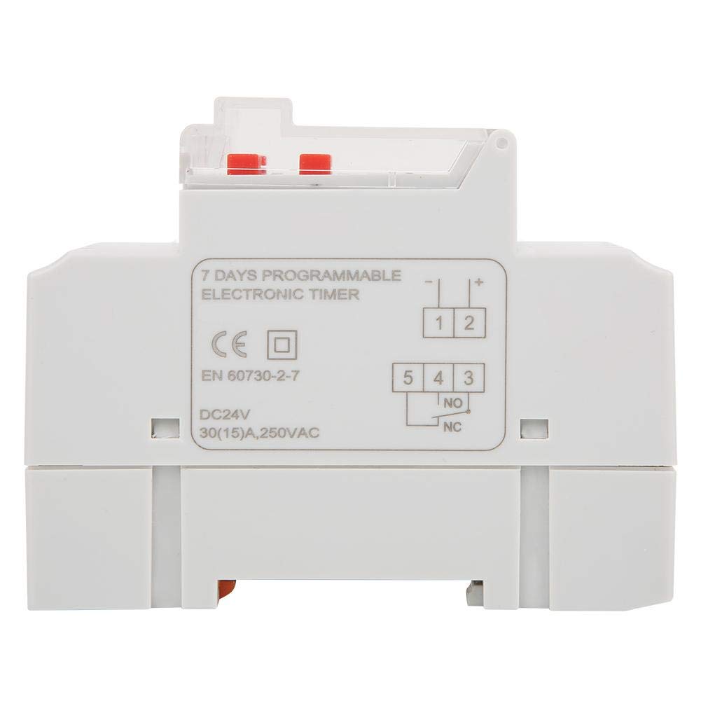 Digital Timer Programmable Timer Relay, DC 24V 30A Weekly 1224 Hours Timer Switch, LCD On-Off Control Programmable Time Relay, OnOff Digital Timer