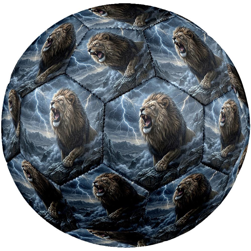 1pc Lion Storm Theme Soccer Ball Football, Size 5, Lightweight PVC, Durable Outdoor Training Soccer Ball, Gift M6143