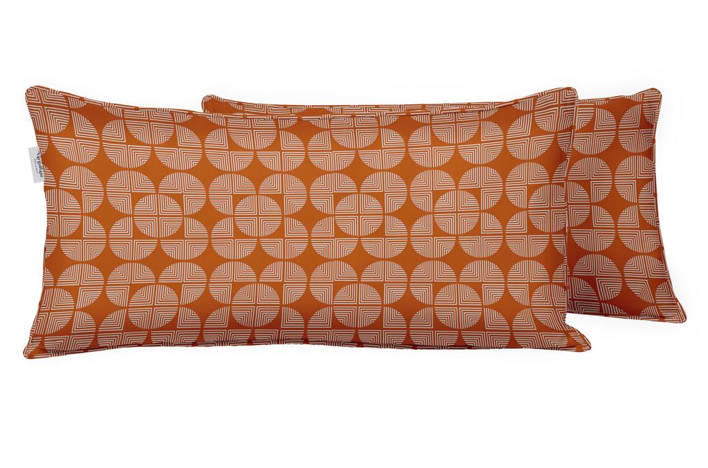 Vargottam Indoor Outdoor Polyester Fabric Lumbar Pillow Cover With Insert, All-Weather Waterproof Rectangular Cushion for Patio Furniture