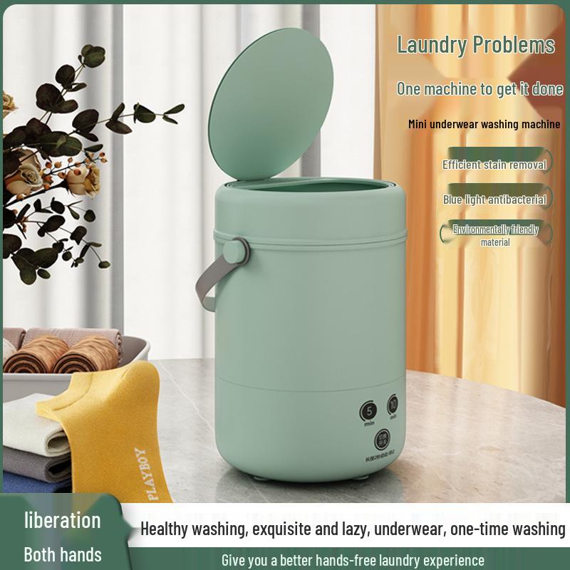 Compact Automatic Washer & Dryer for Socks and Underwear - Ideal for Dorms and Easy Cleaning