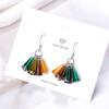 925 Sterling Silver Crystal Colorful Geometric Drop Earrings for Women Girls Creative Lady Fashion Jewelry Pendientes Eh851