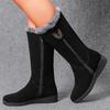 Winter Versatile Snow Boots Women Padded Thickened Mid-Calf Boots Slope Heel Non-Slip Warm Side Zipper Cotton Shoes