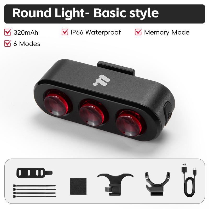 WEST BIKING Bike Taillight IP66 Waterproof Smart Brake Sensing Rear Light Auto Start/Stop LED Cycling Taillight Bike Accessories 0701455 Basic A