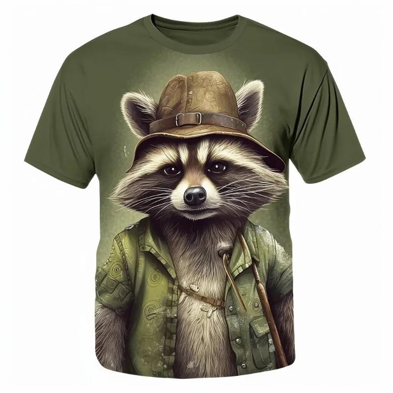 Men's Casual Short-Sleeved T-Shirt, 3D Poker King Pattern Top, Comfortable T-Shirt, Streetwear
