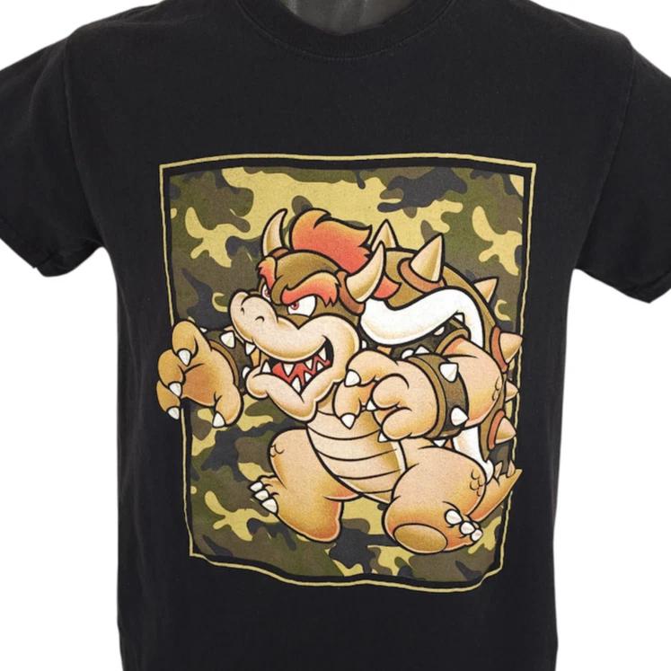 Bowser T Shirt Mens Size Small Black Super Mario Bros Nintendo Video Game S