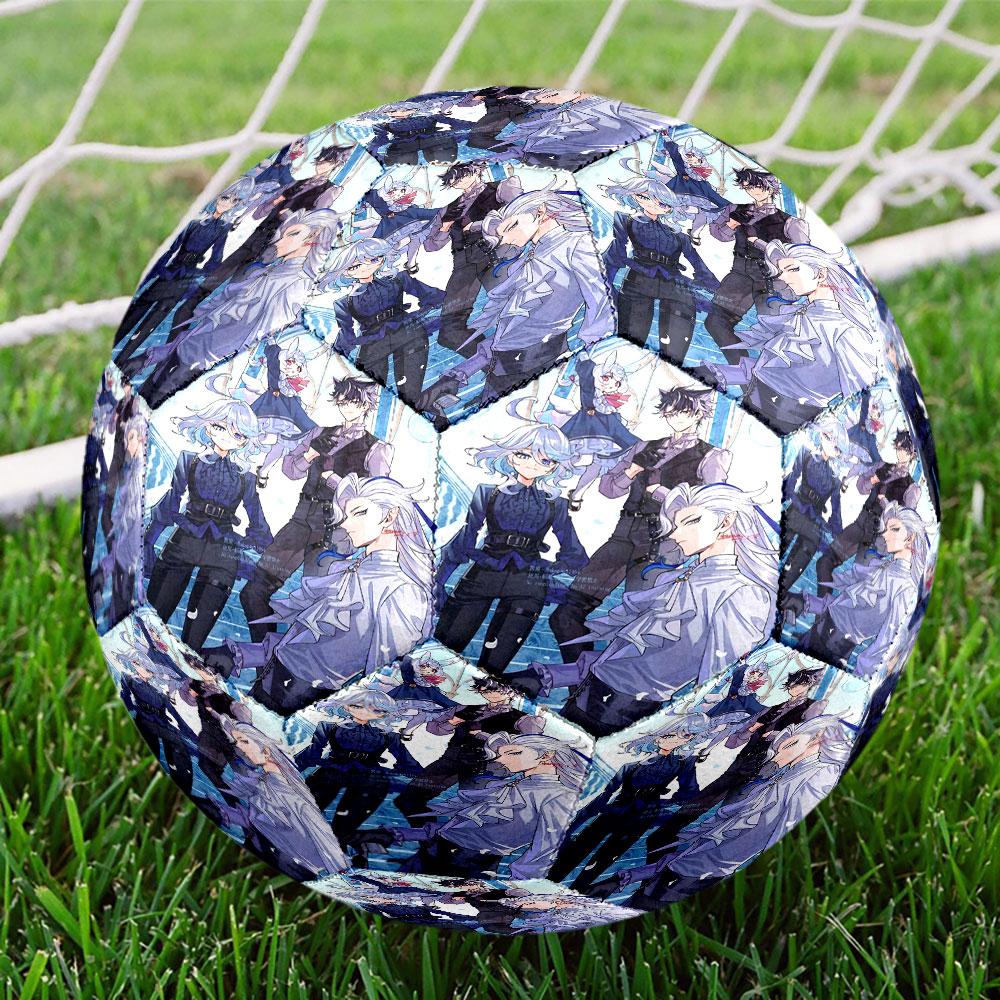 Genshin Impact Print Size 5 Soccer Ball, Standard Match Football for Sports Game and Team Practice, Ideal Gift for Soccer Fans