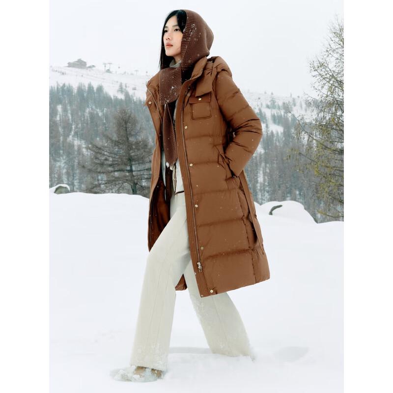 JUZI Annakao Women's Long White Goose Down 3-Proof Puffer Jacket