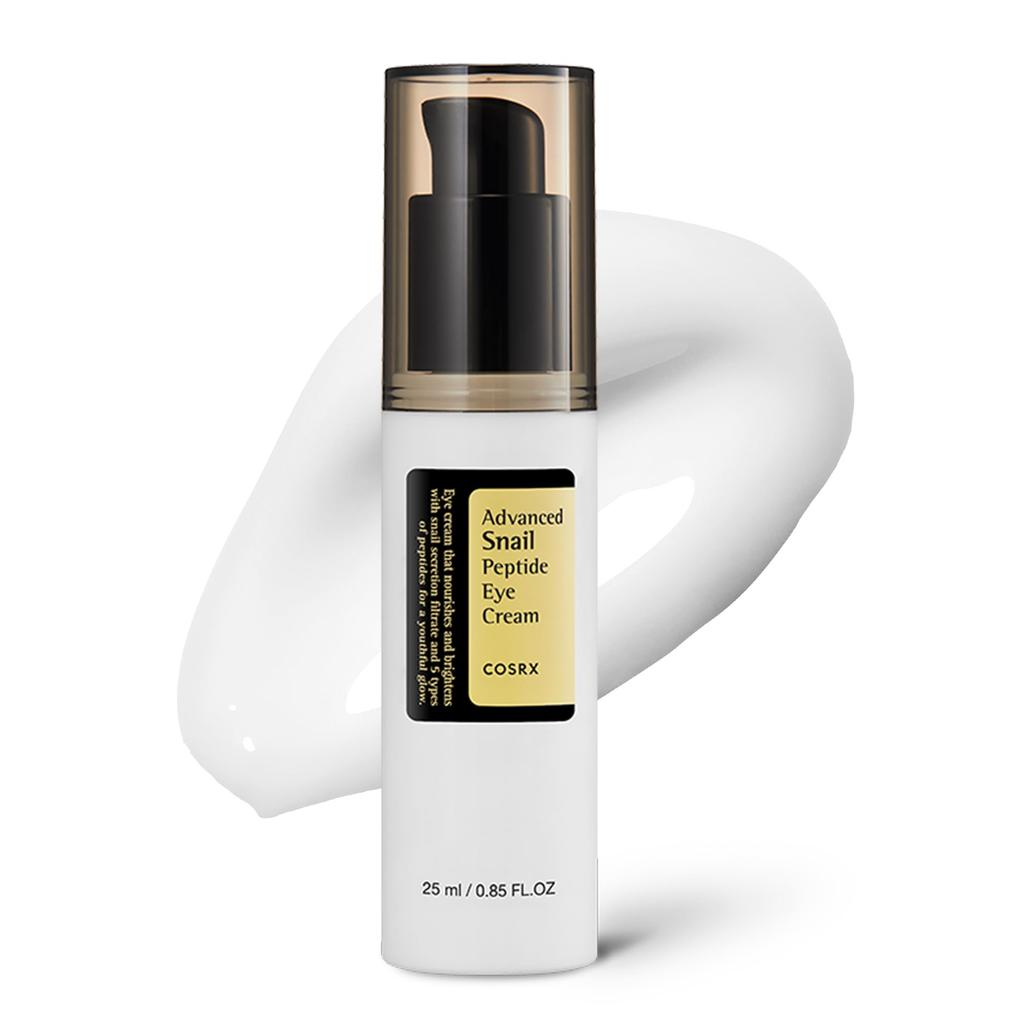 COSRX Snail Peptide Eye a formula containing snail mucus moisturizes and hydrates the reduces and contains 5 ppm and suitable for dry skin and all