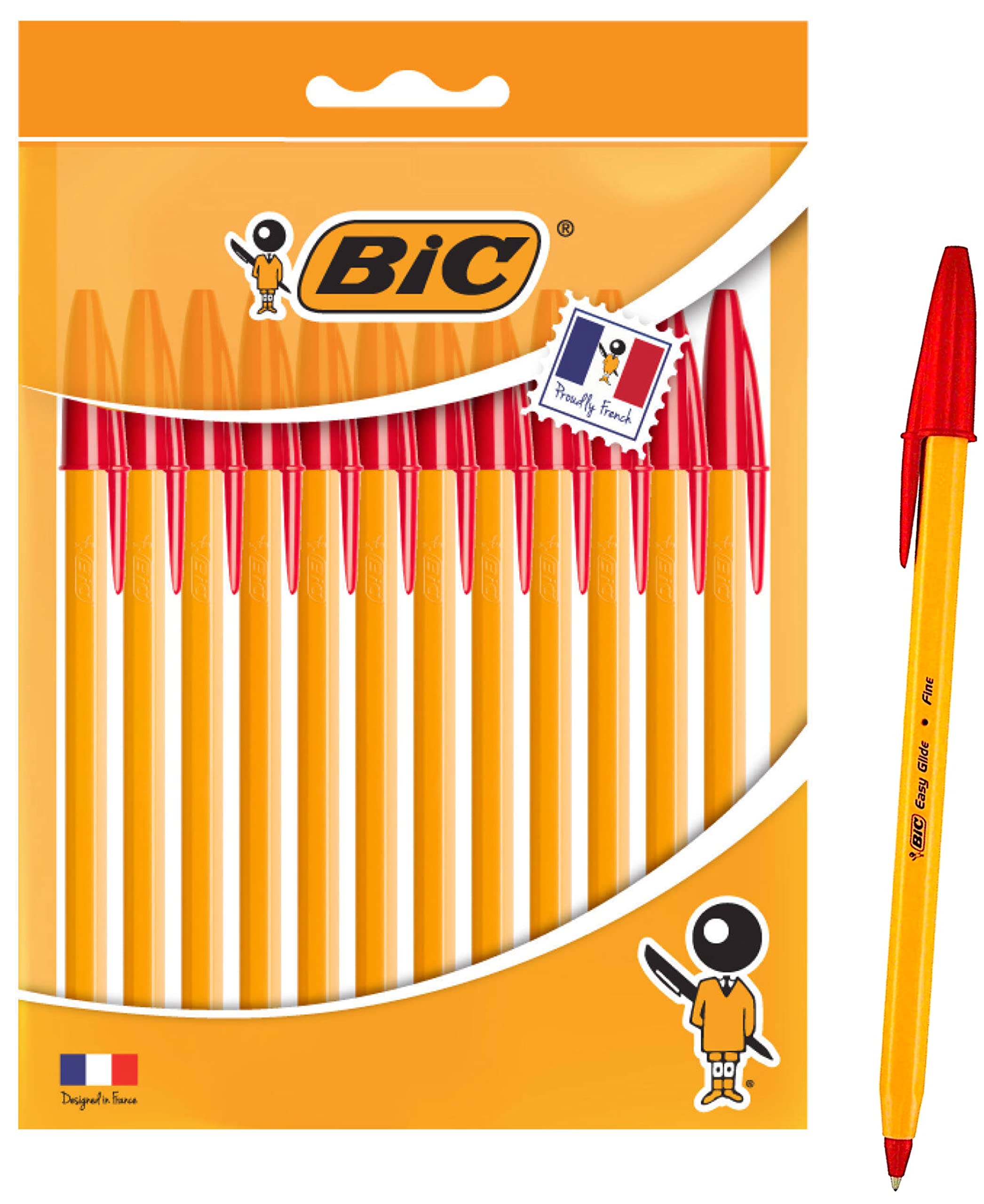 

BIC Ballpoint Pen Orange Red Set for Office and Commercial Use Oil-based 0.7mm 12-Piece [Product] оранжевый
