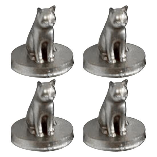 

Дверные петли Головки штифтов Декоративные верхушки Забавная форма кошки Простая установка Животное 4pcs серебряный