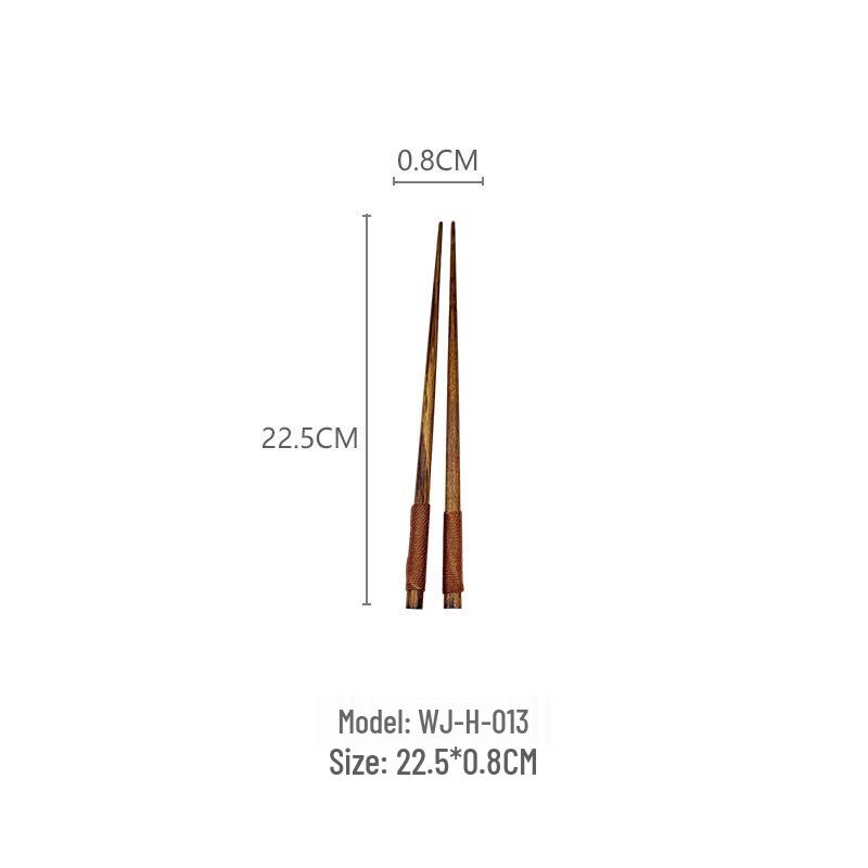 Phoebe Wood Spoon, Fork, and Chopsticks Set - Portable, Wrapped, and In Stock for Household Use