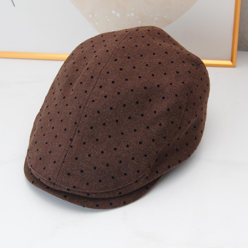 Retro Polka Dot Forward Hat Women's Summer Fashion Versatile Face Little Newsboy Beret Literary Painter Hat