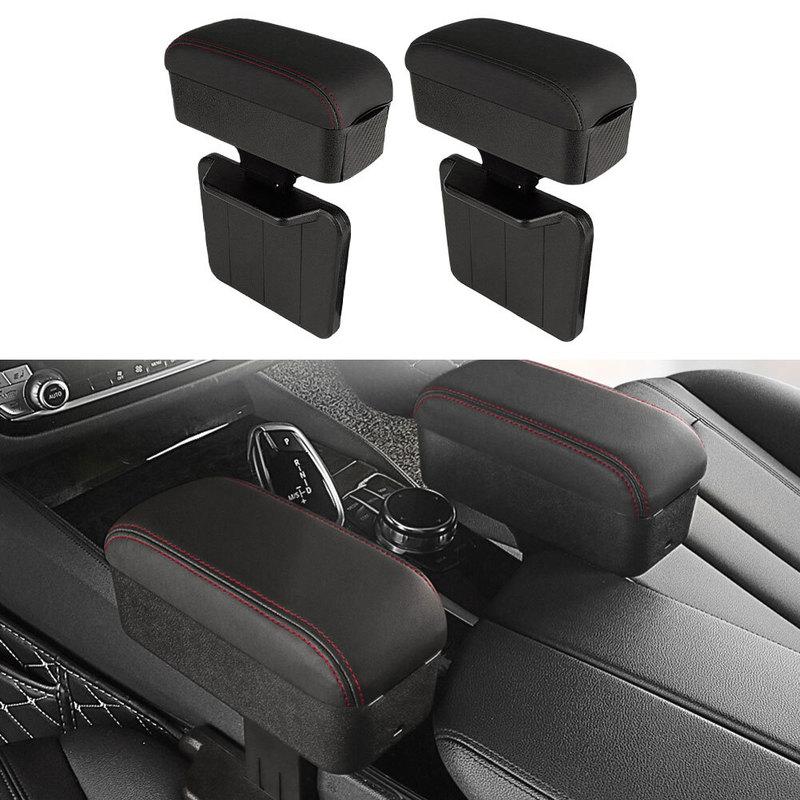 Center Console Organizer Adjustable Armrest with Retractable Cup Holder Compatible with Manual Transmission Vehicles