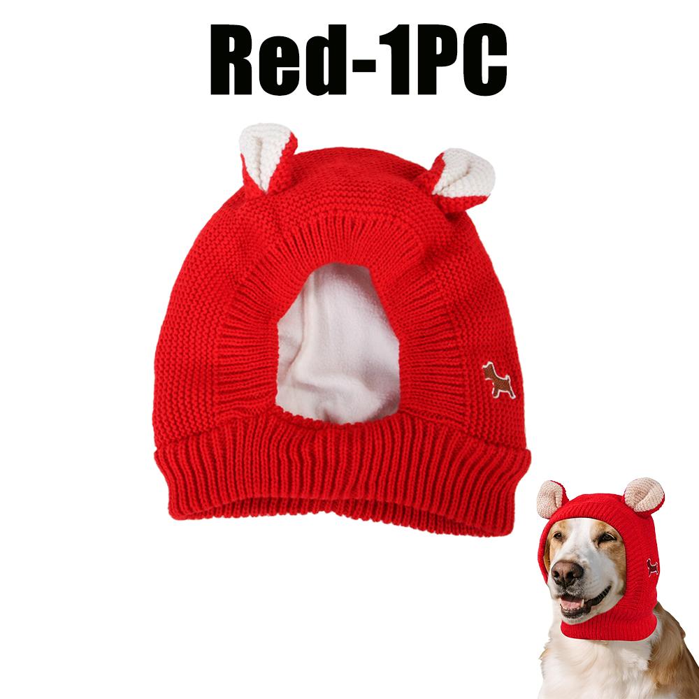 Winter Fleece Dog Hat With Ear Warmers For Large Dogs Windproof Knitted Pet Hood Cold Weather Dog Cap For Outdoors
