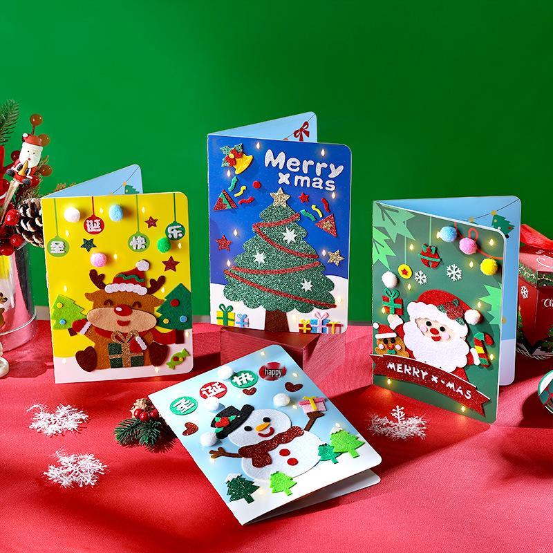 DIY-Weihnachtskarten-Set für Kinder - Kreative handgefertigte Grußkarten-Zubehör