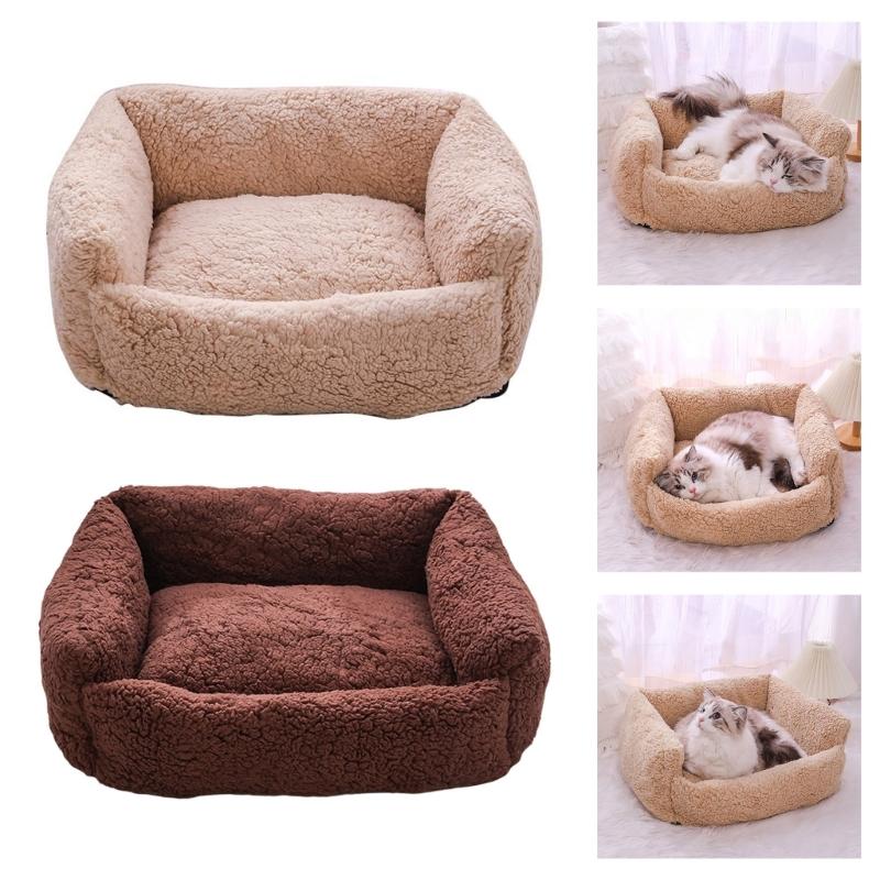 Pet Bed Kittens Puppy Birthday Gift for Dog Detachable Furry Cover for Dog and Cats Warm Bed Nest